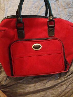 Red Travel Tote Bag with Front Pocket - Unbranded